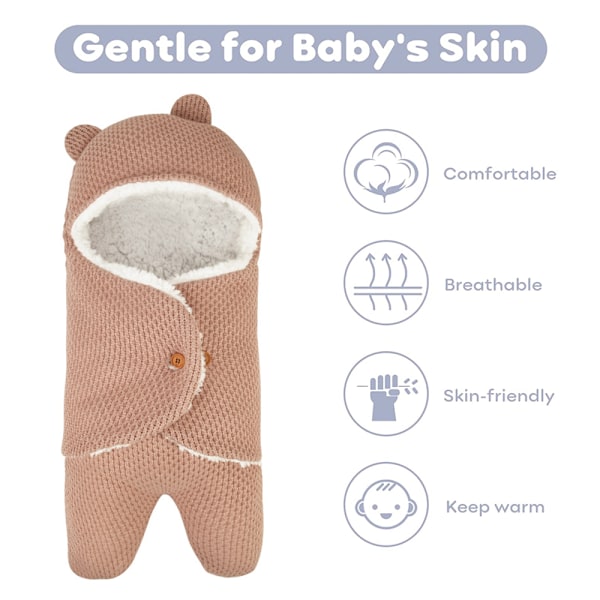 Efterårs- og vinterbaby sovepose i tykt fleece