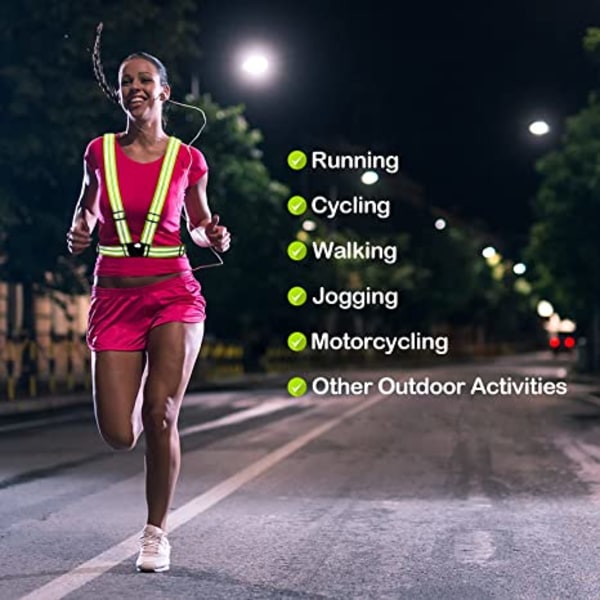 Heijastava Liivi Unisex Varoitusliivit Säädettävät Laser-Turvavöitä Yöjuoksuun Pyöräilyyn Joggaamiseen Kävelyyn