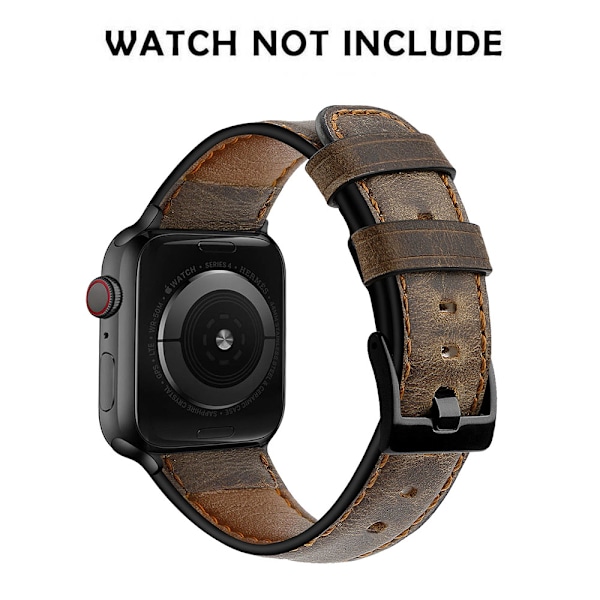 Kompatibel med Apple Watch Rem 38-40mm /42-44mm, Ægte Læder Udskiftningsrem Kompatibel med Apple Watch Serie 5/ 4/3 /2 /1