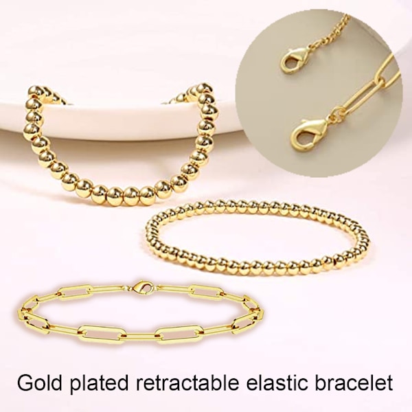 Pladede Armbånd til Kvinder Elastisk Stræk Armbånd Trendy