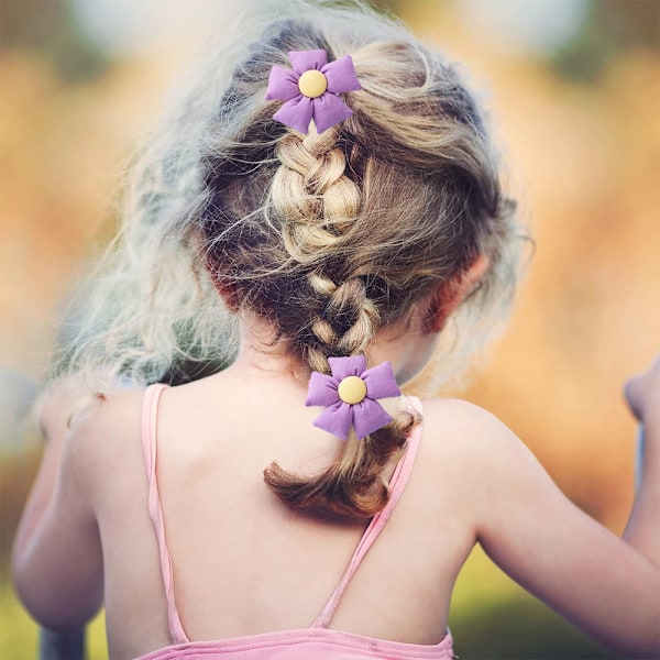Bomuld Elastiske Bånd Blomst Hestehale Holder Pigtail Bånd
