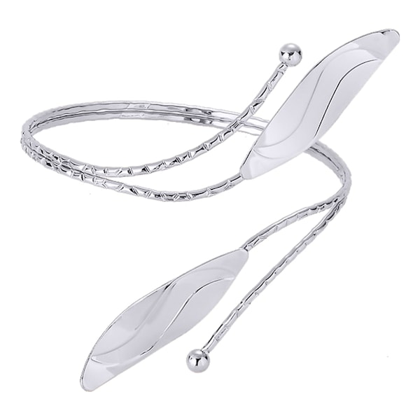 Bladarmband Övre Arm Manschett Armkett Festival Bröllop Justerbar Bangel, Öppen Bangel Armband