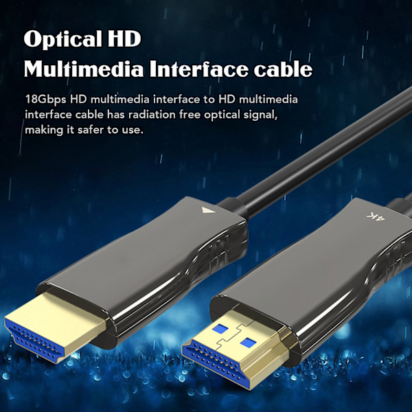 4K HD Multimedia Interface-kabel 18Gbps Optisk HD Multimedia Interface till HD Multimedia Interface Kabel 10m / 32.8ft