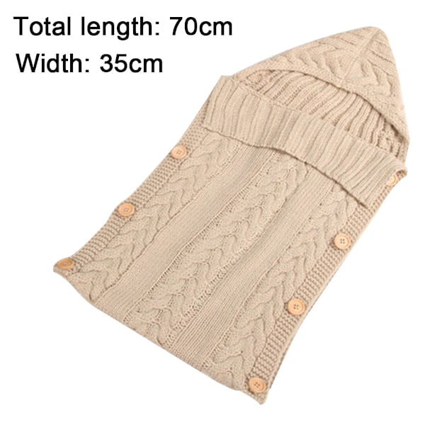 Nyfødt Baby Wrap Swaddle Teppe Strikket Sovepose Motta Tepper Vogn Wrap for Baby (0-12 Mnd)