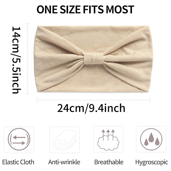 6 stk Hodebånd for Kvinner Boho Bredt Hodebånd Knutet Hode Wraps Turbaner Hårtilbehør
