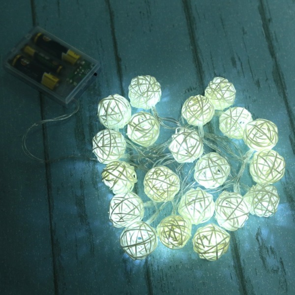 2,2m Rottingboll 20LED String Light Dekorativa Ljus för