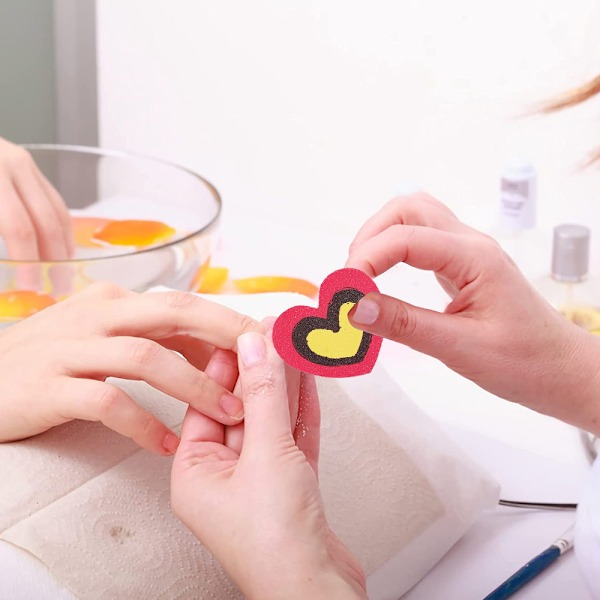 10 stk Hjerteformede Neglefiler Manicure Værktøj Søde Neglefiler Dobbeltsidet Trim og Gnid Strimler