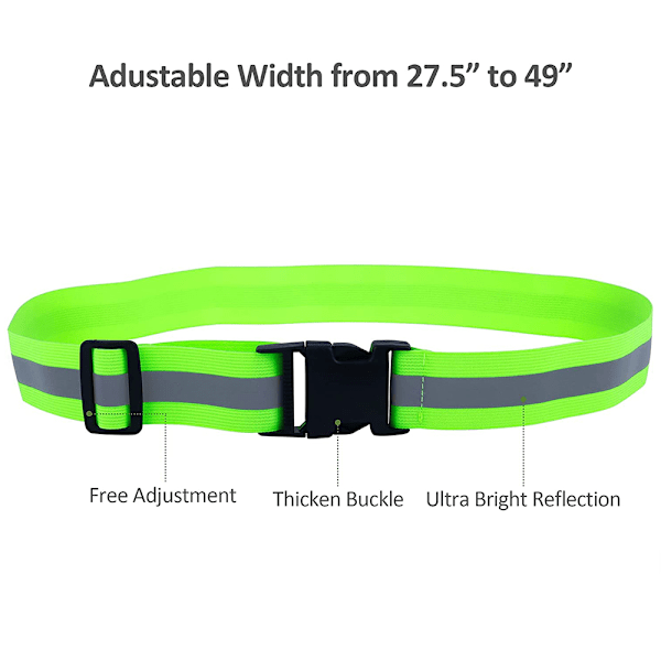 Reflekterande Elastiskt Bälte eller Sash, Militärt Arv Stil Glow Bälte, Justerbart