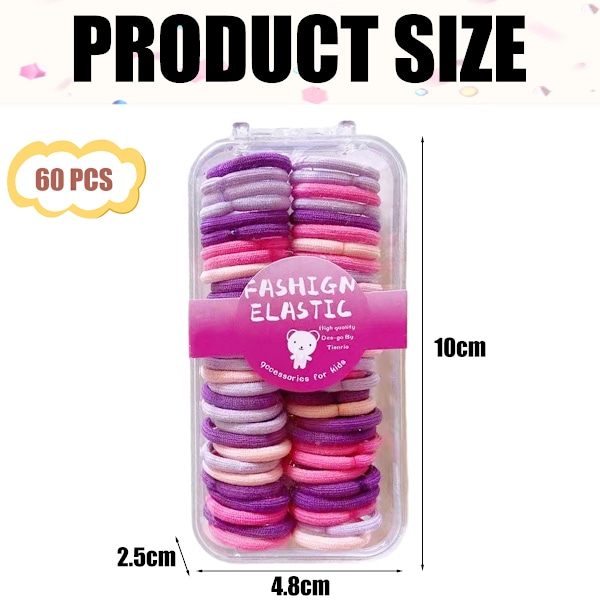 120 stk. pannebånd for kvinner og barn, tykke pannebånd, elastiske baby pannebånd, skader ikke hestehale