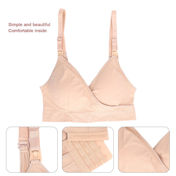 Amme-BH med frontlås, brede sider, fire rader med spenner, for gravide, XL