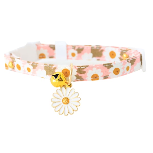 Hundehalsbånd til damer med hurtigspænde og bløde blomster, velegnet til små og mellemstore hunde