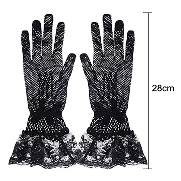 1 par Dam Lace Handskar Eleganta Korta Handskar Artighets Sommarhandskar för Bröllop Middagsfester