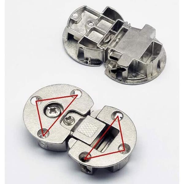 90° vinkelhængsel, 3D-justerbart til toiletsæde (35 mm diameter hus), forniklet finish