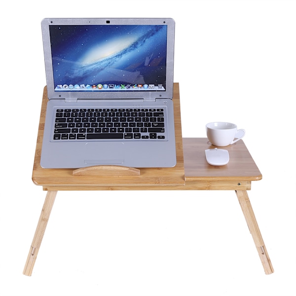 Bærbar Foldbar Bambus Sovesal Seng Laptop Bord Justerbar Notebook Bord Stativ Bakke med Skuffe