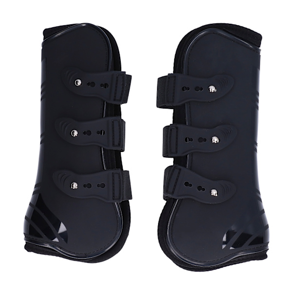 2 st Hästhovsboots PU Neopren Skyddande Justerbara Hästhovsboots för Senor Svart Framfötter M