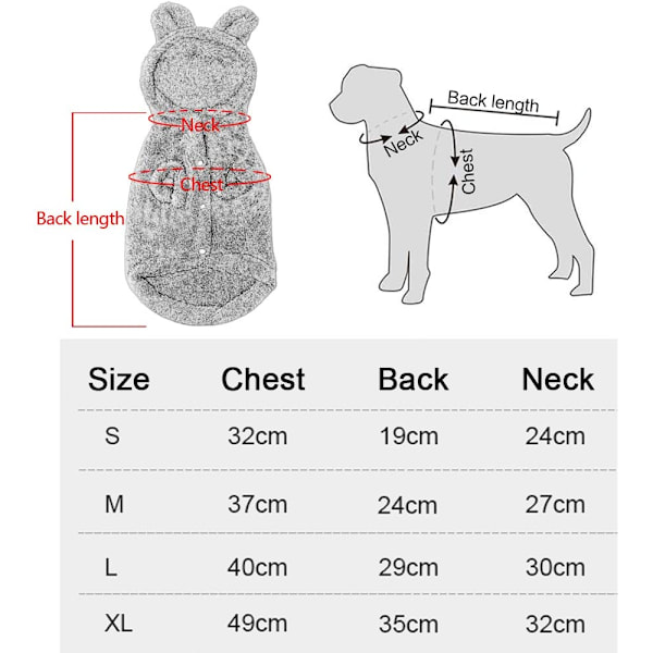 Vintervarme Små Hunde Pyjamasjakker til Hvalpe, Sød Kanin Design Pet PJS Jumpsuit, Blød Fleece Hoodie Tøj