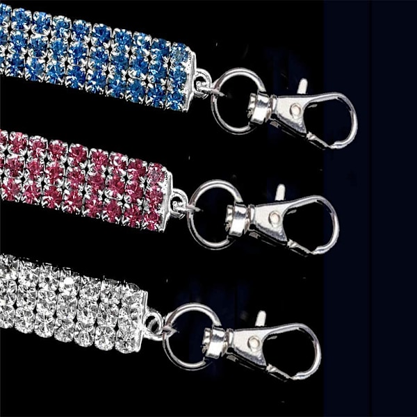 Upeat 3-riviset timanttikorun kaulakorut lemmikkikissalle ja -koiralle, Bling Rhinestone