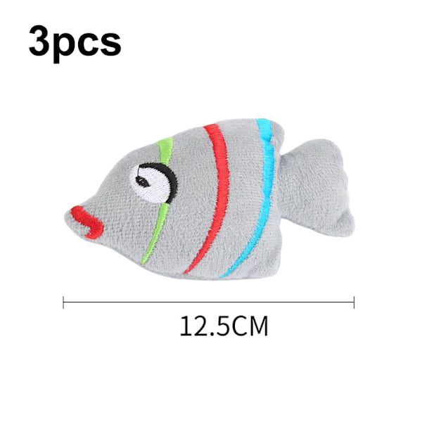3 st söta små fiskleksaker interaktiva leksaker för kattungar kattmyntaleksaker inomhus kattmyntaleksaker