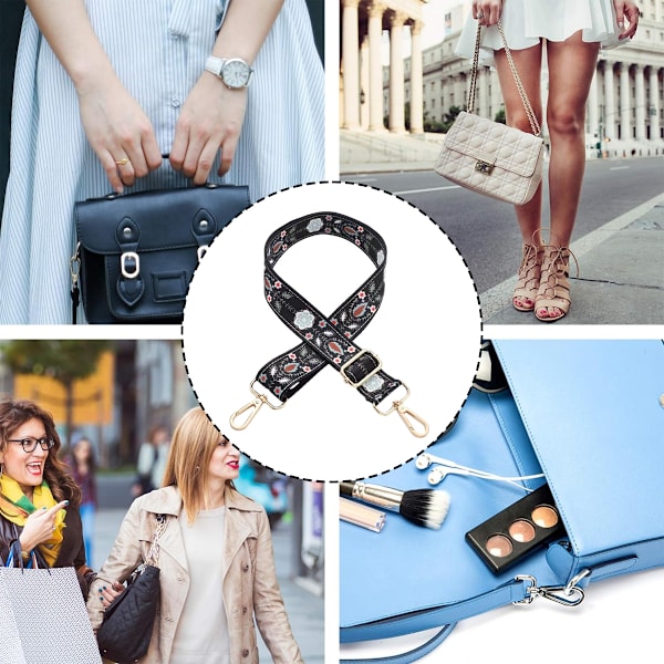 Bred axelväska rem axelrem justerbar ersättning crossbody canvas väska handväska plånböcker