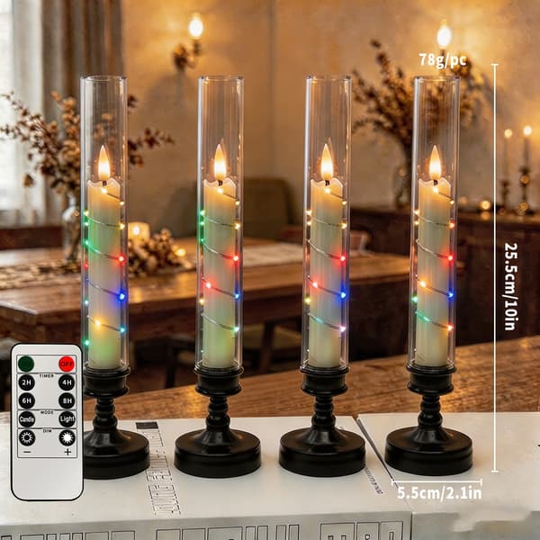 Fjernbetjent LED-lys - Flammefrit stemningslys i flere farver til bryllup, romantisk fest Multicolor With remote control