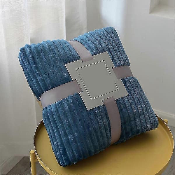 Stort flanellfleecetæppe 100x150cm Polyester Blødt Behageligt Let Luksuriøst Sengetæppe fö_TF Light Grey