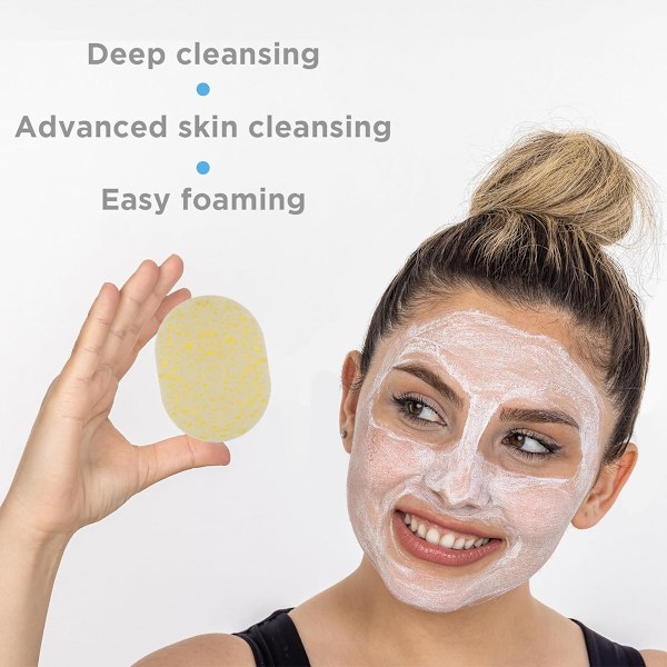 Spa-svamper for ansiktsrensing, massasje, poreeksfoliering, sminkefjerning