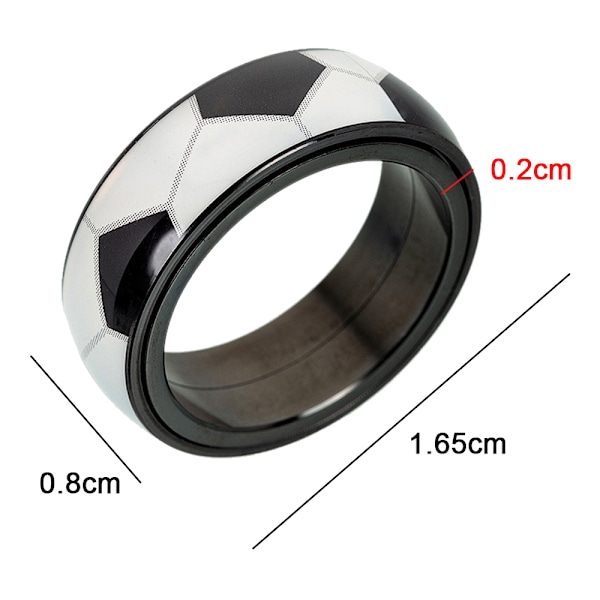 Herr & Dam Ring med Snurrande Basketboll & Fotboll Design, 8mm Bred, Cool Vigselring, Fotbolls-VM Festpresenter