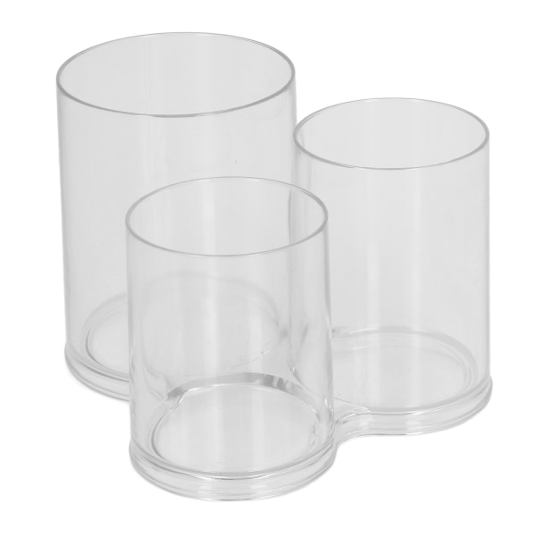 Genomskinlig rund sminkbehållare transparent cylinder