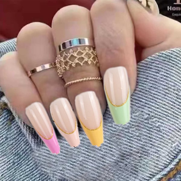 Bärbara Nagelplåster Avtagbara Nagelplåster Falska Nagelplåster Balletnagelplåster (24 st)