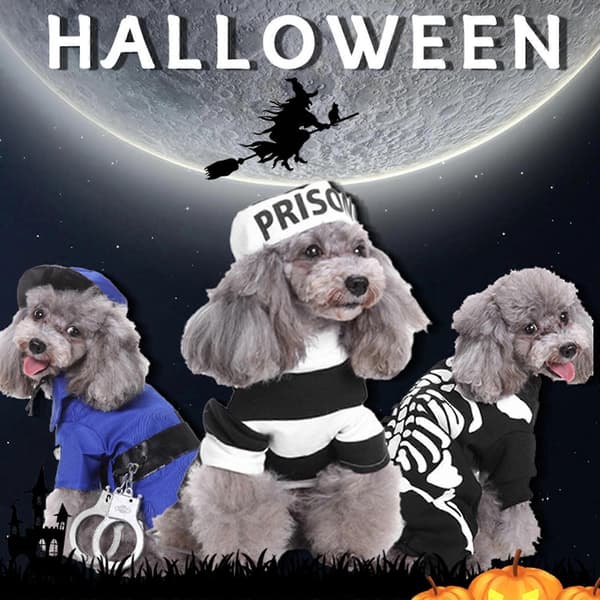 Transfiguration Hunde Jumpsuit med Hat Sæt Jul Halloween Hunde Pullover Vinter Cosplay Fest Små Hunde Pullover L SDZ07 Wizard Cloak S L