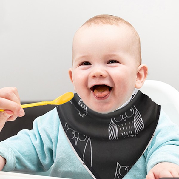 3-pack Baby Bandana-haklappar för pojkar och flickor med justerbara tryckknappar, ekologisk bomull, mjuk och absorberande