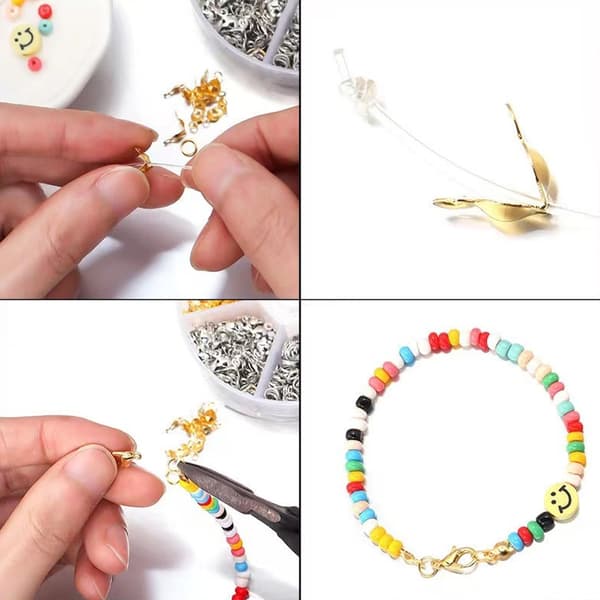 Crafting Essentials: High-Quality Stainless Steel Material Fold-Over Bead Tips, Conceal Knots and Secure Clasps with Confidence