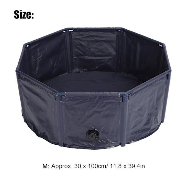 Hopfällbar Hundpool Bärbar Simbassäng PVC Inomhus och Utomhus Badkar för Hundar Katter och Barn M30/100cm