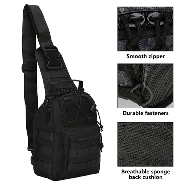 Slingbag for fjellklatring, brystpose, messengerbag for fotturer, unisex