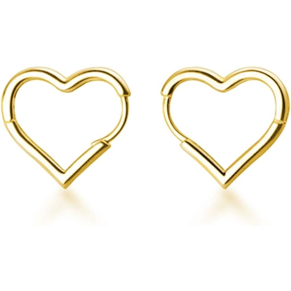925 Sterling Sølv 1,6 cm Hjerte Hoops Ørepynt for Kvinner Tenåringsjenter Søt Kjærlighet Hjerte Ørepynt Drop