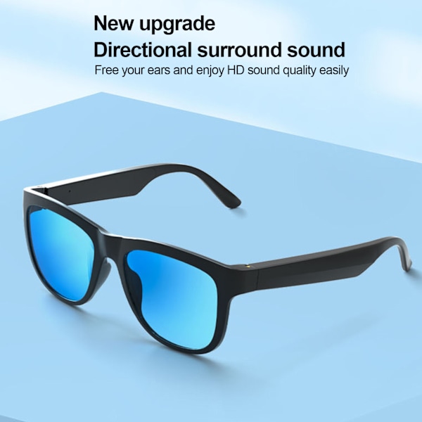 GS01 01 Audio Solglasögon Röststyrning Låg Latens Bluetooth Glasögon Pekskärm Blå