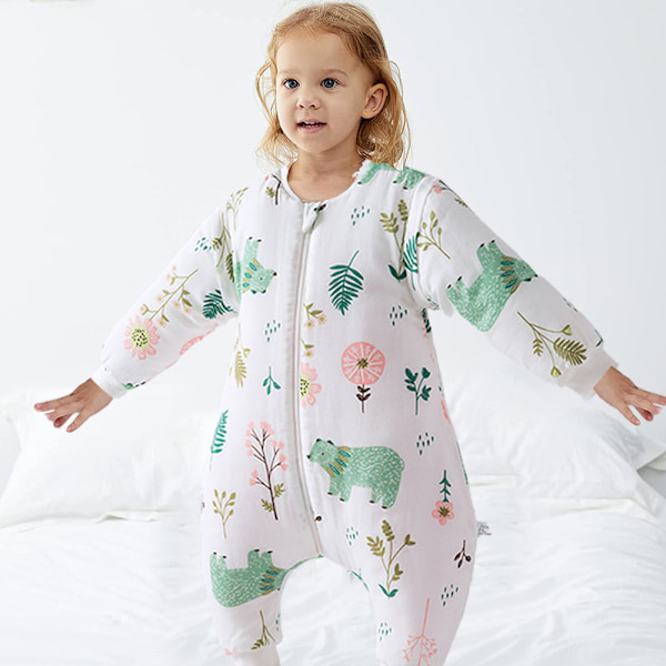Spædbarns Langærmet Bomuldssovepose med Ben Tegneserie Pyjamas