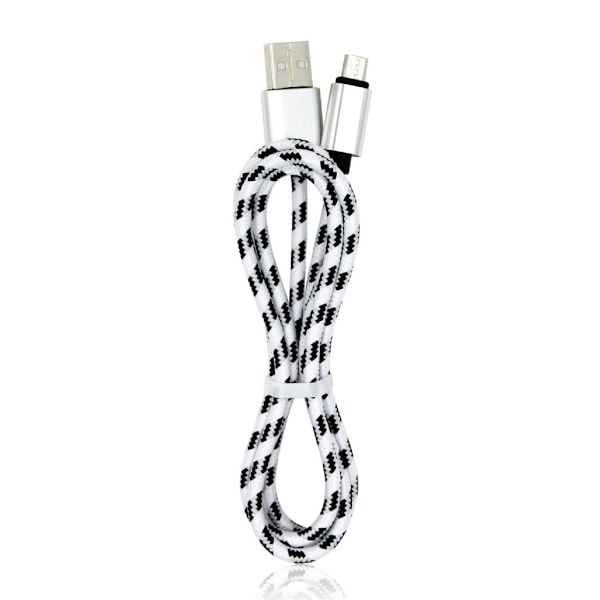 2 Meter - USB-C Hurtig Oplader / Kabel - Vælg Farve! White Hvid White Hvid