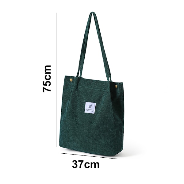 Corduroy Canvas Väska Handväska Litterär Joker Axelväska Campus Tote Väska