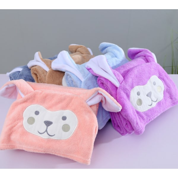 Barnbadhandduk supermjuk huvad handduk superabsorberande badrock filt duschpresent till pojkar och flickor-70*140