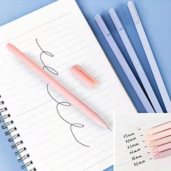 Student Signaturpen Gelpen, Sort Blæk 0,5 mm Kuglepenne Kontor Skoleartikler