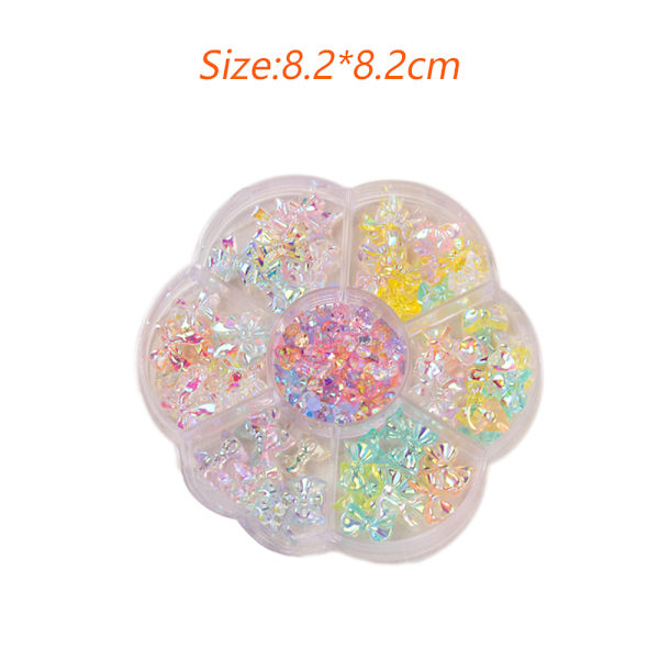 3 Æsker Blandede Neglekunst Bueperler Flade Bagside Rhinestone Harpiks Aolly Negledekorationer Manicure Designs DIY Smykketilbehør