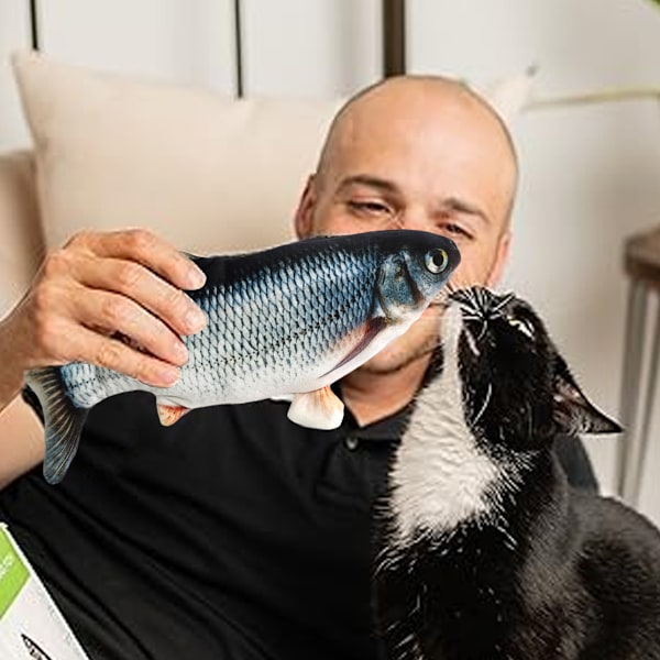 Katt leksaker Flopping fisk med SilverVine och Catnip, Flyttande katt kicker, Floppy Wiggle fisk för små hundar
