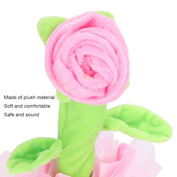 Syngende Blomst Simuleringslyd Optagelse Gentagelse Elektronisk Dansende Talende Rose Blomst Legetøj til 3 År Gamle og Derover Pink