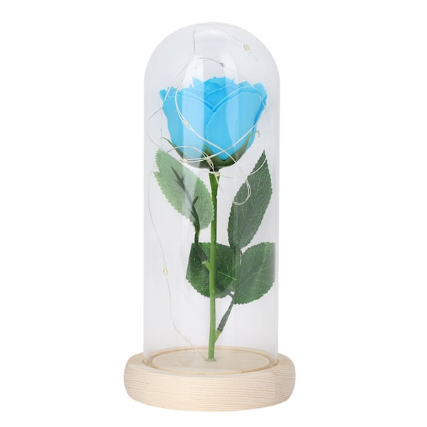 Rosabordslampa med ljusslinga i kupolform, romantisk valentinsgåva (mörkblå)
