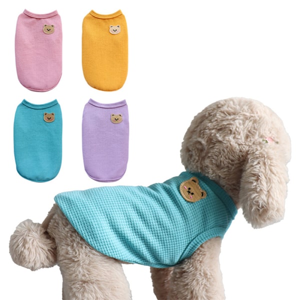 Lemmikki kissan ja koiran vaatteet kevät ja kesä uusi liivi pentu Teddy Bichon koiran vaatteet (2 kpl)