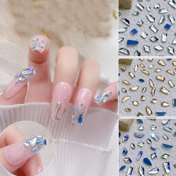 150 stk Krystal Negle Rhinestones Sæt, Multi-Form 3D Diamant Glas Krystal Flad Bund, til Neglekunst DIY Håndværk Telefoner Tøj Smykker Taske Dekoration