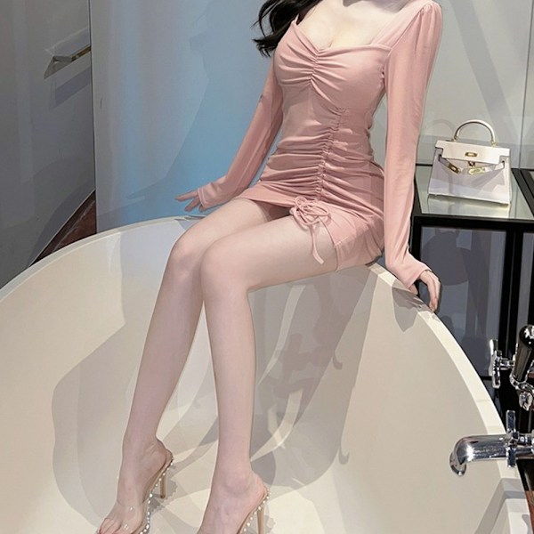 Sexy Kvinners Formell Bodycon V-Hals Langærmet Cocktailfestkjole