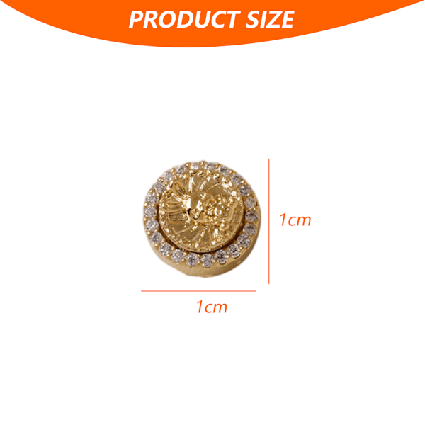 5 st 3D Kanin Nagel Charm Rhinestones Diamanter Glitter Roterande Nagel