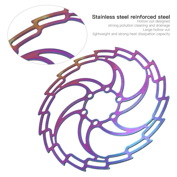 Cykelskivbromsrotor 160mm/180mm/ 203mm Skivbromsrotor med 6 Bultar för Landsvägscykel Mountainbike Rostfritt Stål Cykelrotor